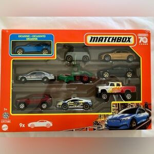 MATCHBOX 70 Year Anniversary Set of 9 w/EXCLUSIVE 2021 BLUE MUSTANG Mach E  New